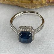 Good Grade Natural Blue Kyanite Bead in S925 Sliver Adjustable Ring 2.13g 7.7 by 4.5mm - Huangs Jadeite and Jewelry Pte Ltd