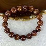Natural Copper Rutilated Quartz Beads Bracelet 天然銅髮晶手镯 37.69g 17cm 12.0mm 17 Beads - Huangs Jadeite and Jewelry Pte Ltd