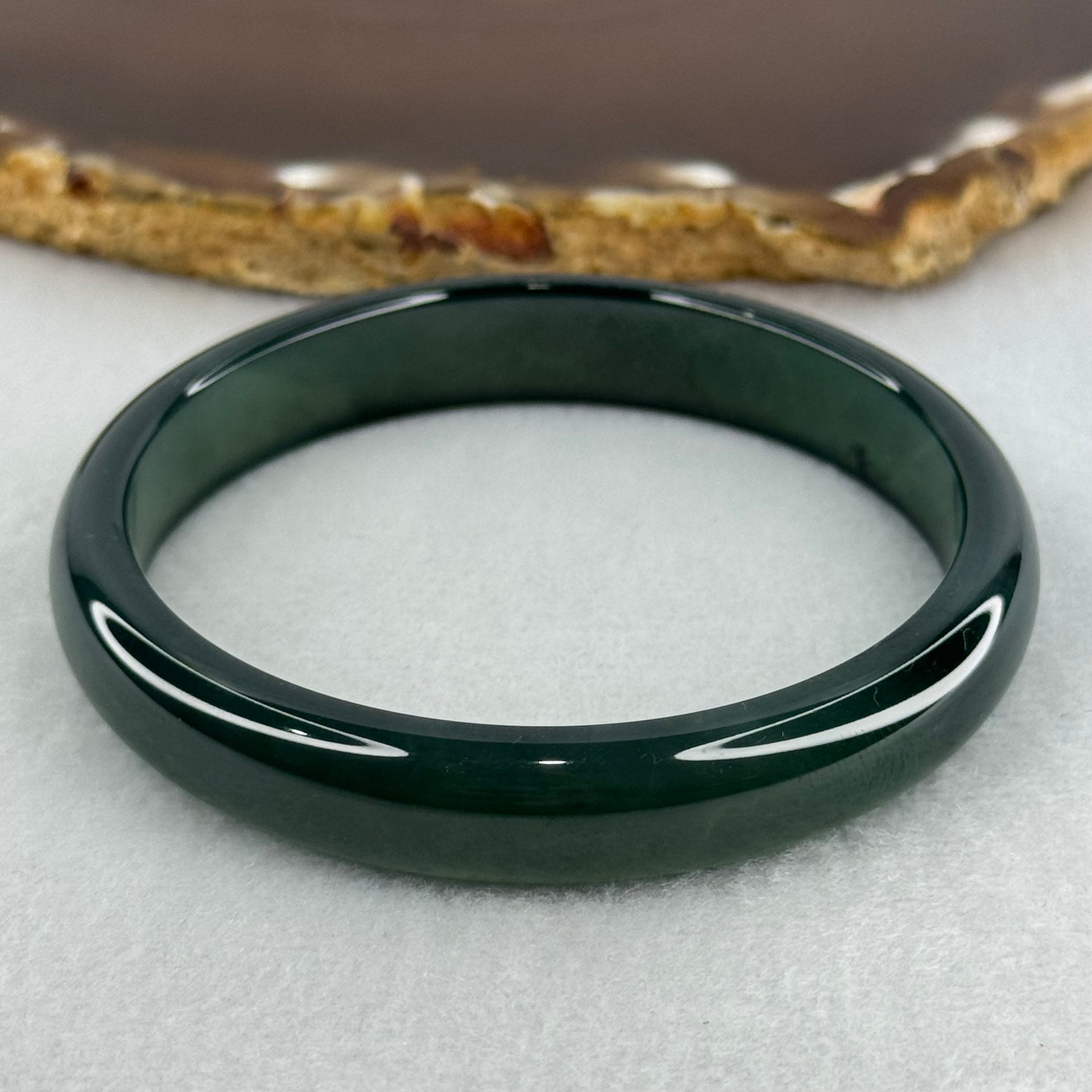 Good Grade Type A Icy Blueish Green Jadeite Bangle Internal Diameter 57.6mm 34.25g 10.7 by 6.8mm (Perfect) - Huangs Jadeite and Jewelry Pte Ltd