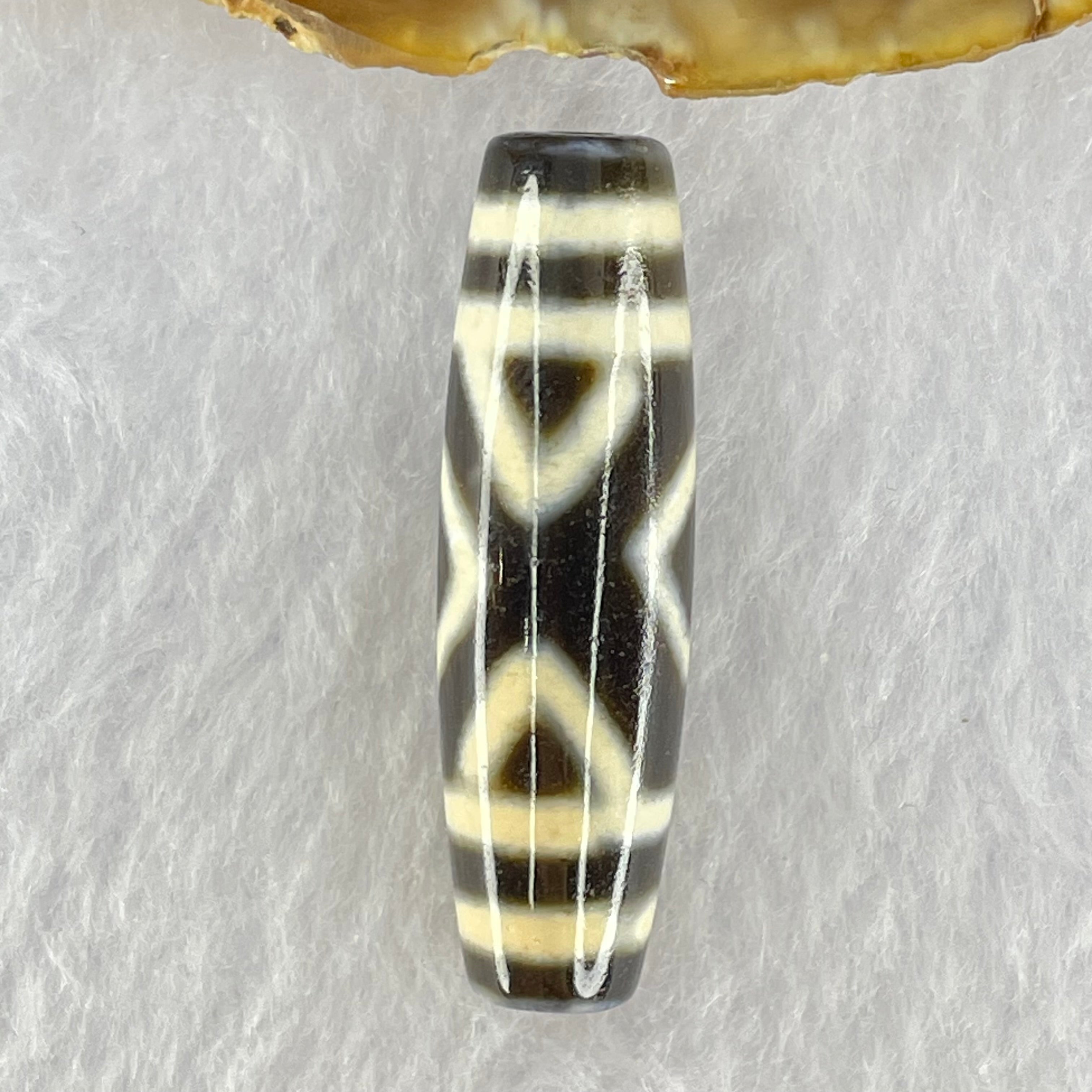 天然强力西藏老油性玛瑙二眼金刚天珠天师（天珠）二眼天珠7.36