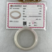 Certified Type A Natural Faint Lavender to White with Pinkish Jadeite Bangle 59.68g Inner Diameter 57.3mm 13.7 by 8.8mm (Close to Perfect) - Huangs Jadeite and Jewelry Pte Ltd