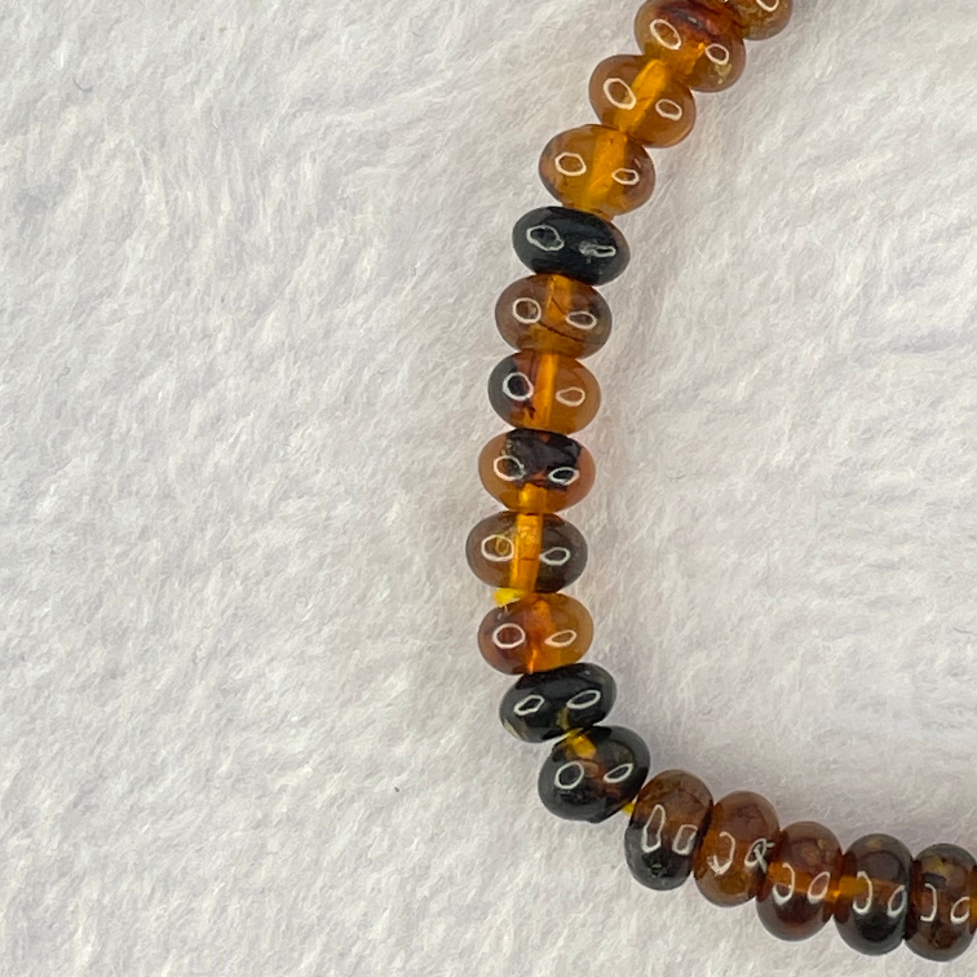 Natural Dark Brownish Yellow Medicine Amber Beads Bracelet 天然抚顺药珀手链 4.28g 15cm 6.6mm 42 Beads - Huangs Jadeite and Jewelry Pte Ltd