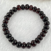 Natural Dark Blood Red Amber Beads Bracelet 天然血珀手链 7.24g 15cm 8.5mm 30 Beads - Huangs Jadeite and Jewelry Pte Ltd