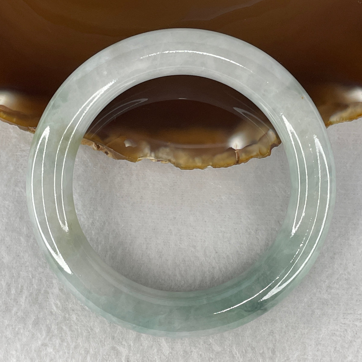 Certified Natural Type A Multi-Color Jadeite Full Round Bangle | 51.6mm Yuan Tiao (61.44g 11.0x10.9mm | Light Green, Royal Lavender & Brownish Spot | Internal Line)
