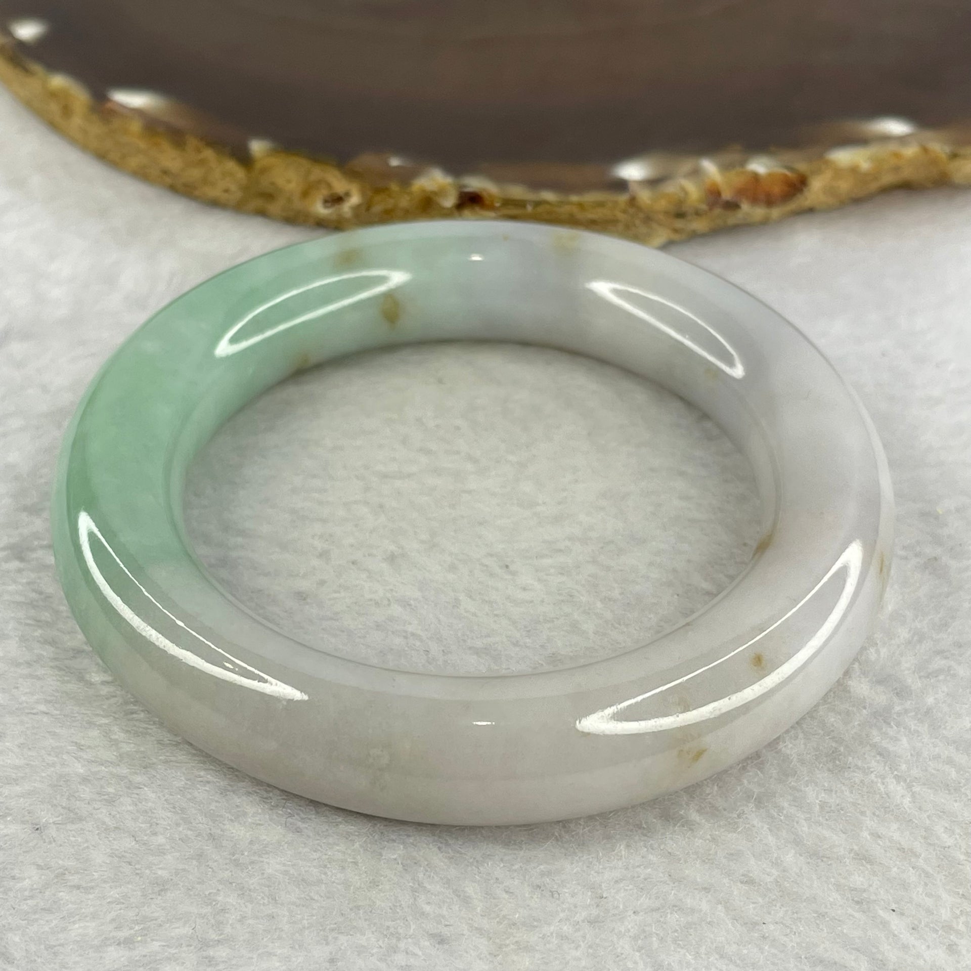 Type A Light Lavender And Green with Brown Patches 89.25g 13.4 by 12.6 by 55.3mm (Very Fine Lines) - Huangs Jadeite and Jewelry Pte Ltd