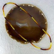 Natural Mixed Color Amber Beads Elastic Necklace 天然血珀项链 10.77g 36cm 7.4mm 52 Beads - Huangs Jadeite and Jewelry Pte Ltd