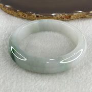 Type A Natural Jelly Light Green with Faint Lavender with Spicy Green Spot Jadeite Bangle 70.15g Inner Diameter 57.8mm 14.3 by 9.6mm (Close to Perfect) - Huangs Jadeite and Jewelry Pte Ltd