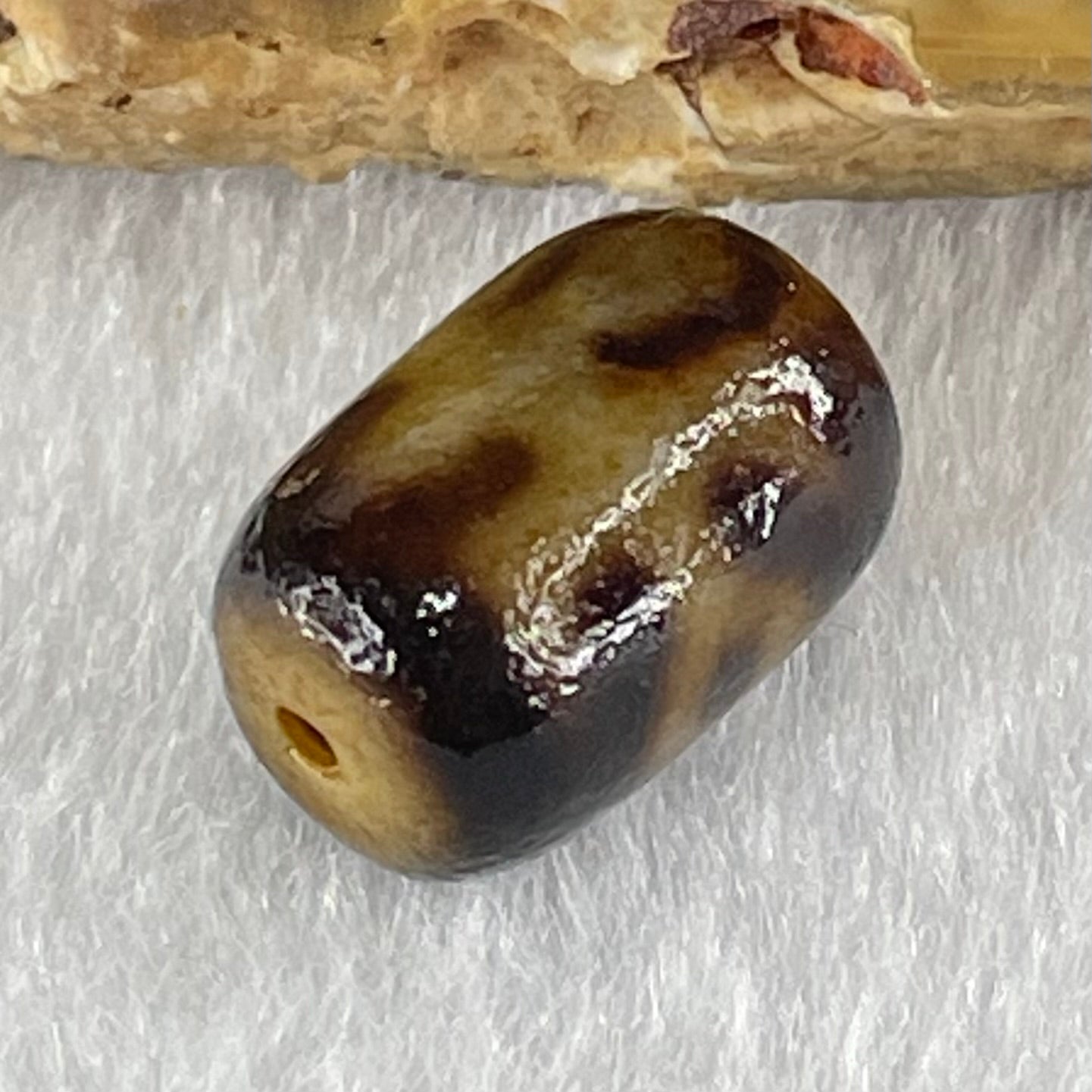 Natural Powerful Tibetan Old Oily Agate Patina Guiren Tairen Human Dzi Bead Totem Amulet Heavenly Master (Tian Zhu) 贵人天诛 1.64g 13.1 by 8.8mm - Huangs Jadeite and Jewelry Pte Ltd