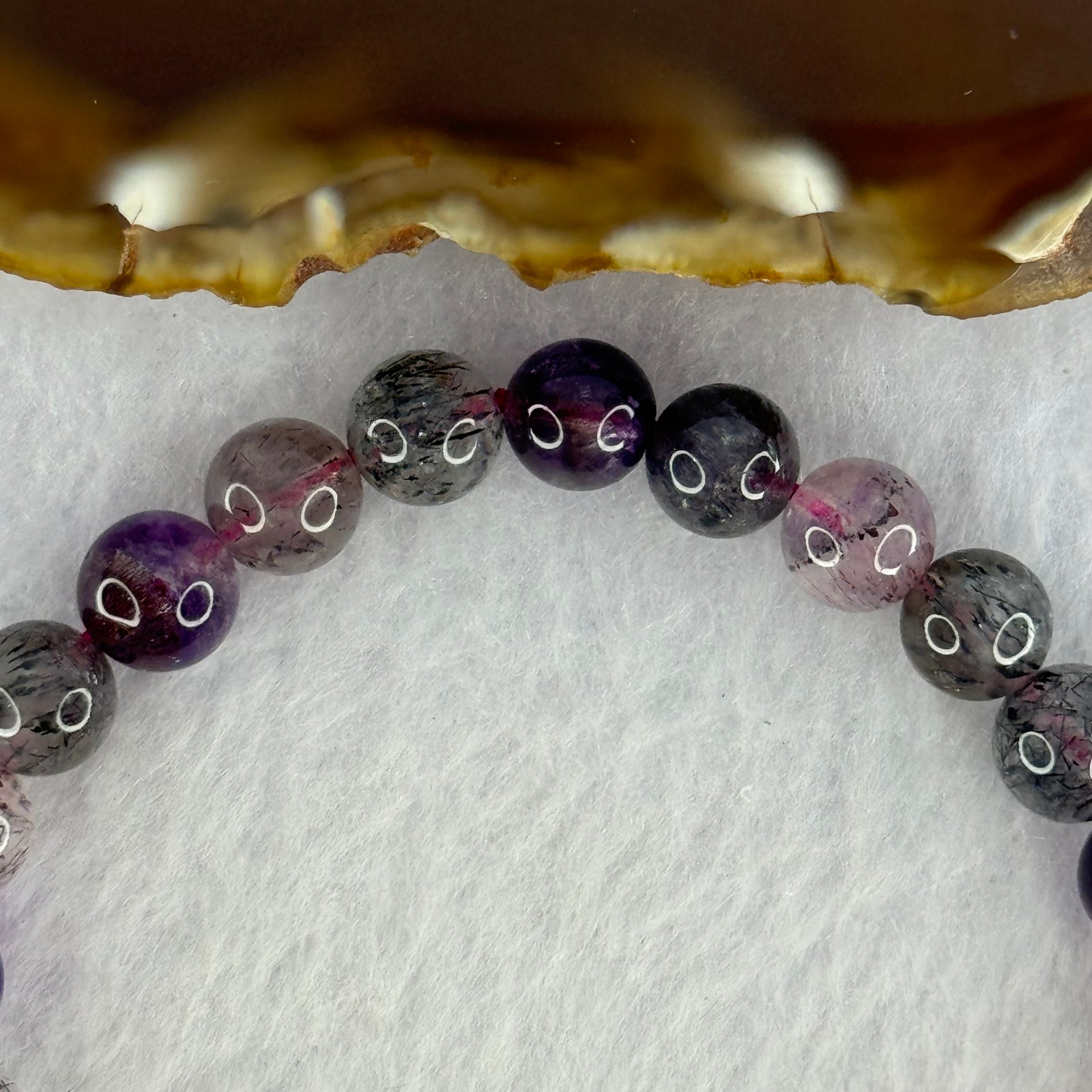 Natural Super 7 Beads Bracelet 17.50g 15.5cm 8.5mm 23 Beads - Huangs Jadeite and Jewelry Pte Ltd