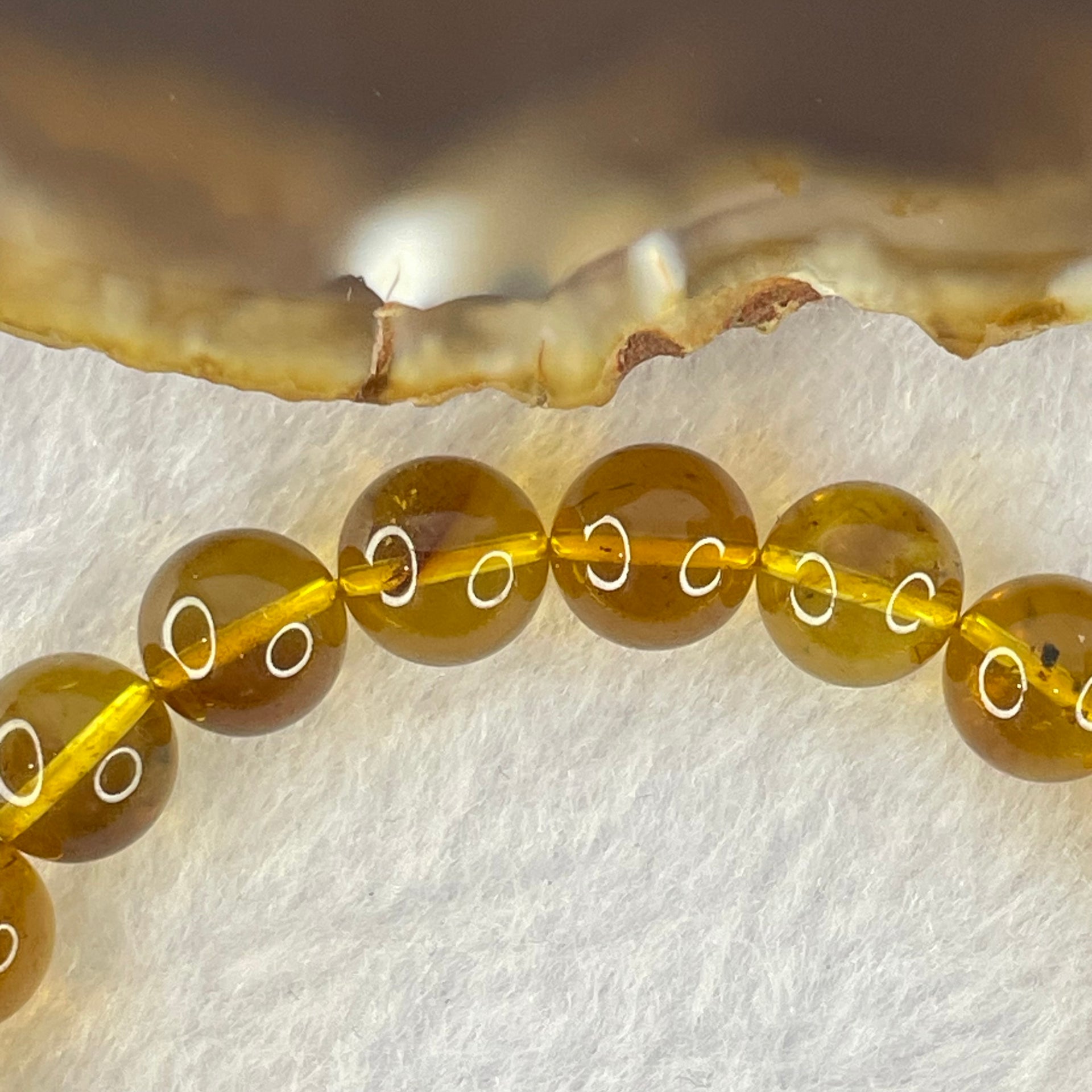 Natural Purple Honey Amber Beads Bracelet 天然紫蜜琥珀手链 5.95g 7.8mm 23 Beads - Huangs Jadeite and Jewelry Pte Ltd