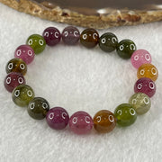 Good Grade Natural Tourmaline Crystal Bracelet 电气石 27.84g 15.5cm 9.8mm 19 Beads - Huangs Jadeite and Jewelry Pte Ltd