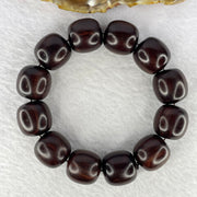 Natural India Zitan Sandalwood 小叶字檀木 Beads Bracelet Sinking Type 43.18g 17.8 mm 12 Beads - Huangs Jadeite and Jewelry Pte Ltd