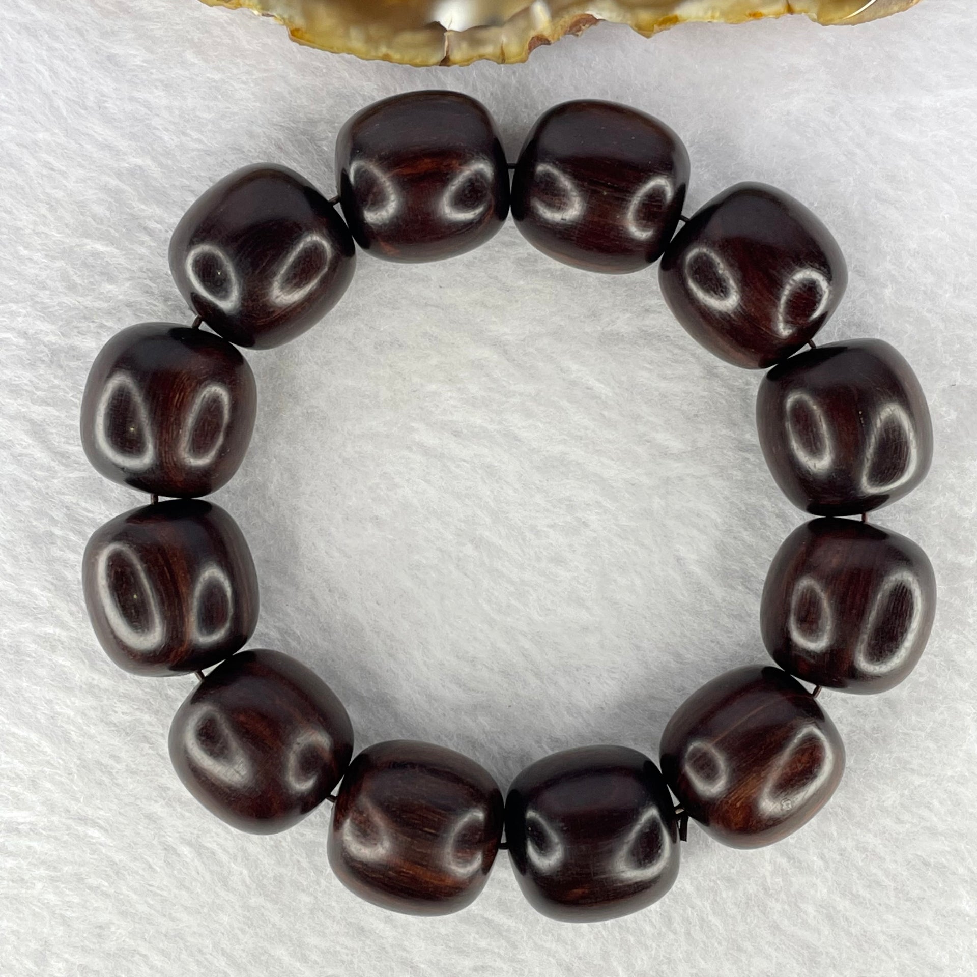 Natural India Zitan Sandalwood 小叶字檀木 Beads Bracelet Sinking Type 43.18g 17.8 mm 12 Beads - Huangs Jadeite and Jewelry Pte Ltd