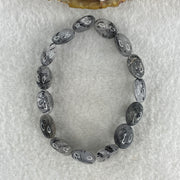 Natural Black Tourmaline Round Beads Bracelet 19.96g 14.5cm 12.0mm 15Beads - Huangs Jadeite and Jewelry Pte Ltd