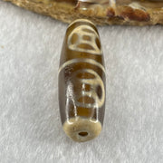 Natural Powerful Tibetan Old Oily Agate Four Coins Dzi Bead Heavenly Master (Tian Zhu) 9.37g 38.4 by 12.6mm - Huangs Jadeite and Jewelry Pte Ltd