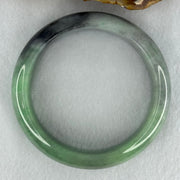 Type A Translucent Light Green with Patches of Faint Grey and Greyish Black Jadeite Bangle Internal Diameter 57.75mm 404.45cts 81.28g 17.3 by 9.0mm With NGI Cert No 32885808 (Very Slight Internal Lines) - Huangs Jadeite and Jewelry Pte Ltd