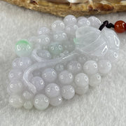 Grandmaster Type A Light Lavender with Green Patch Jadeite Grapes Pendant 《多子多福》 42.08g 60.7 by 39.0 by 11.8mm - Huangs Jadeite and Jewelry Pte Ltd
