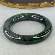 Type A Grey Wuji with Emerald Green Jadeite Bangle Internal Diameter 54.8mm 88.42g 13.5 by 12.0mm (Very Slight Internal Line) - Huangs Jadeite and Jewelry Pte Ltd