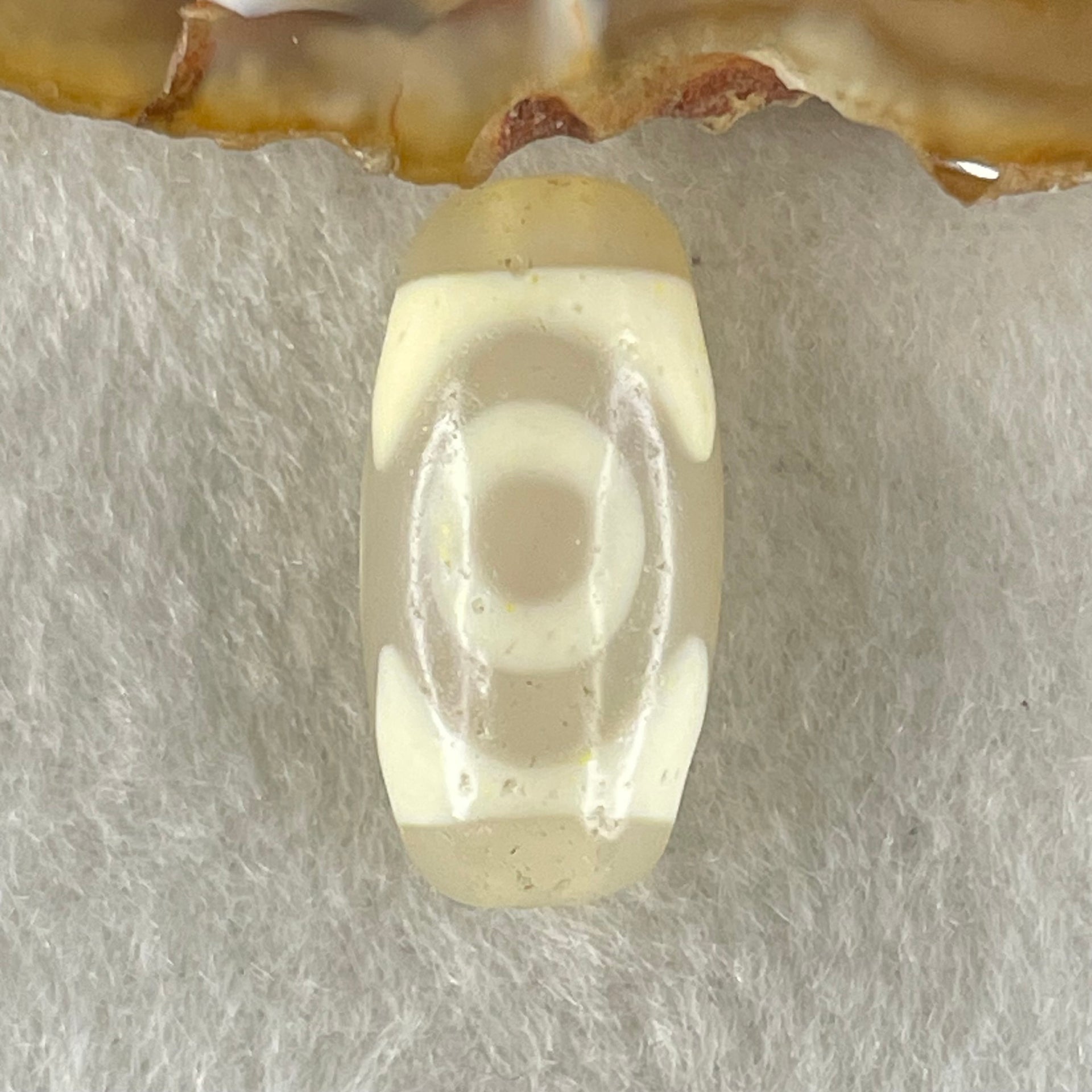 Natural Powerful Tibetan Old Oily Agate 3 Eyes Dzi Bead Heavenly Master (Tian Zhu) 三眼天诛 2.83g 19.9 by 10.0mm - Huangs Jadeite and Jewelry Pte Ltd