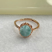 Natural Larimar in S925 Silver Rose Gold Color Ring (Adjustable Size) 1.93g 9.0 by 5.5mm - Huangs Jadeite and Jewelry Pte Ltd
