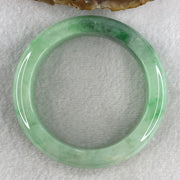 Certified Natural Type A Light Apple Green with Emerald Green Fluorite Piao Hua Jadeite Bangle 75.87g Internal Diameter 58.0mm 13.5 by 10.0mm ( Slight Internal Line) - Huangs Jadeite and Jewelry Pte Ltd