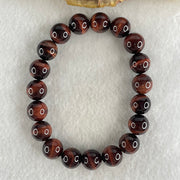 Natural Red Tiger's Eye Quartz Beads Bracelet 29.00g 16cm 10.4mm 19 Beads - Huangs Jadeite and Jewelry Pte Ltd