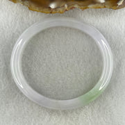 Natural Type A Light Lavender with Green Jadeite Oval Bangle 37.75g Inner Diameter 55.6mm 11.1 by 6.9mm (Close to Perfect) - Huangs Jadeite and Jewelry Pte Ltd