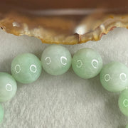 Type A Light Green Jadeite Beads Bracelet 54.51g 16cm 12.7mm 16 Beads - Huangs Jadeite and Jewelry Pte Ltd