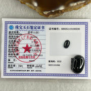 Type A Translucent Black Omphacite Jadeite Round Cabouchon Stone For Setting 3.08g 18.8 by 12.1 by 6.3mm - Huangs Jadeite and Jewelry Pte Ltd