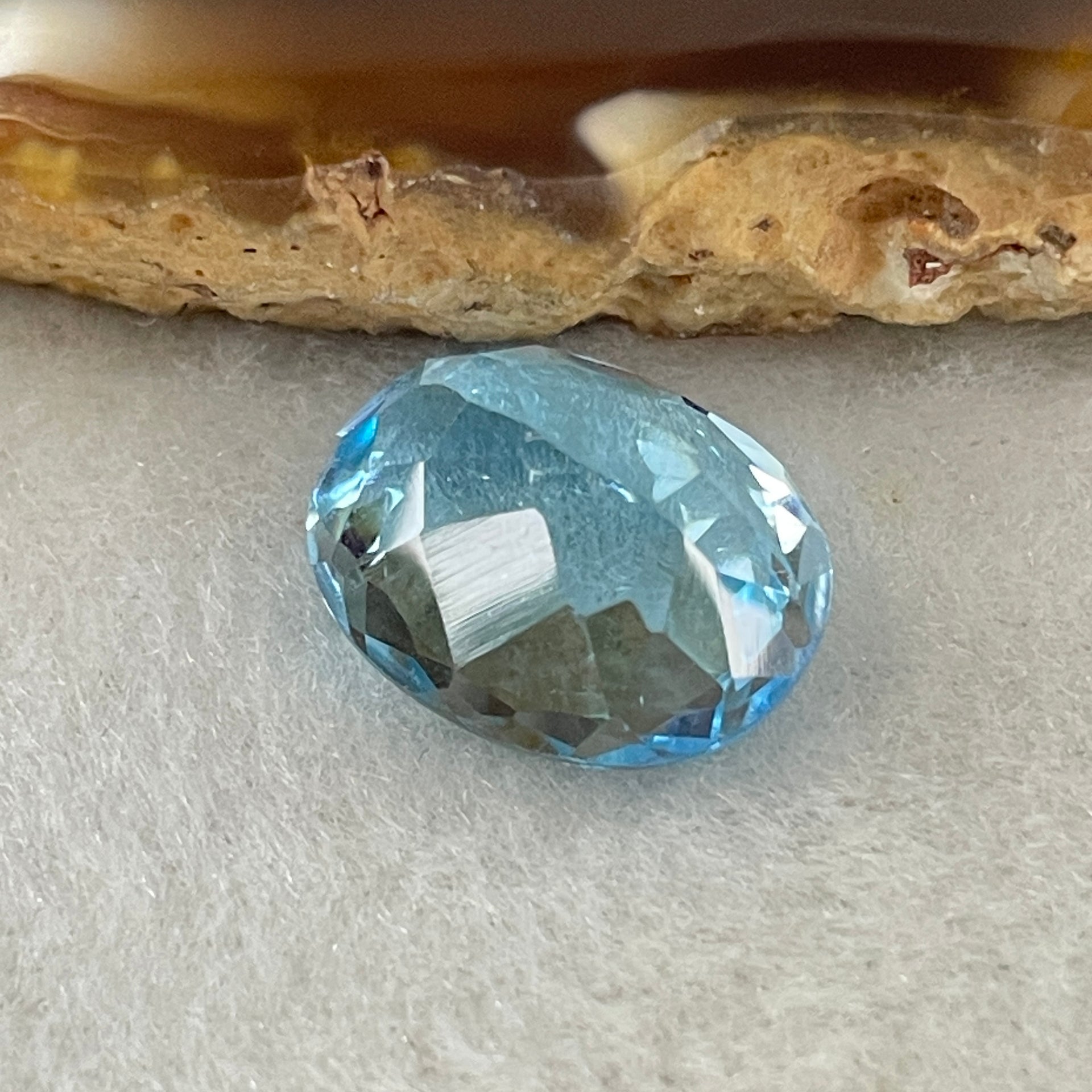 Natural Sky Blue Topaz Oval Shape 10.39ct 14.8 by 11.6 by 7.2mm - Huangs Jadeite and Jewelry Pte Ltd