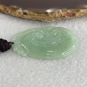 Natural Type A Light Green Jadeite Dragon Head on Ruyi Pendant 12.10g 47.0 by 31.2 by 3.6mm - Huangs Jadeite and Jewelry Pte Ltd
