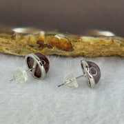 Good Grade Natural Super 7 S925 Silver Earrings 2.28g 8.6 by 5.0mm - Huangs Jadeite and Jewelry Pte Ltd