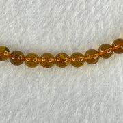 Natural Gold Yellow Amber Elastic Necklace 天然黄琥珀项链 9.24g 32cm 6.7mm 59 Beads - Huangs Jadeite and Jewelry Pte Ltd