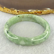 Type A Green and Dark Green Brown Piao Hua Jadeite Bangle Internal Diameter 53.7mm 39.34g 12.5 by 6.4mm (Slight External Rough + Slight Internal Lines) - Huangs Jadeite and Jewelry Pte Ltd