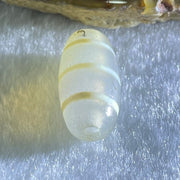 Natural Powerful Tibetan Old Oily Agate 3-Lines Dzi Bead Heavenly Master (Tian Zhu) 三行天诛 3.03g 19.9 by 10.3mm - Huangs Jadeite and Jewelry Pte Ltd