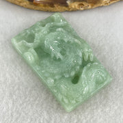 Type A Light Green Jadeite Dragon Pendant 43.35g 50.7 by 32.4 by 13.8mm - Huangs Jadeite and Jewelry Pte Ltd