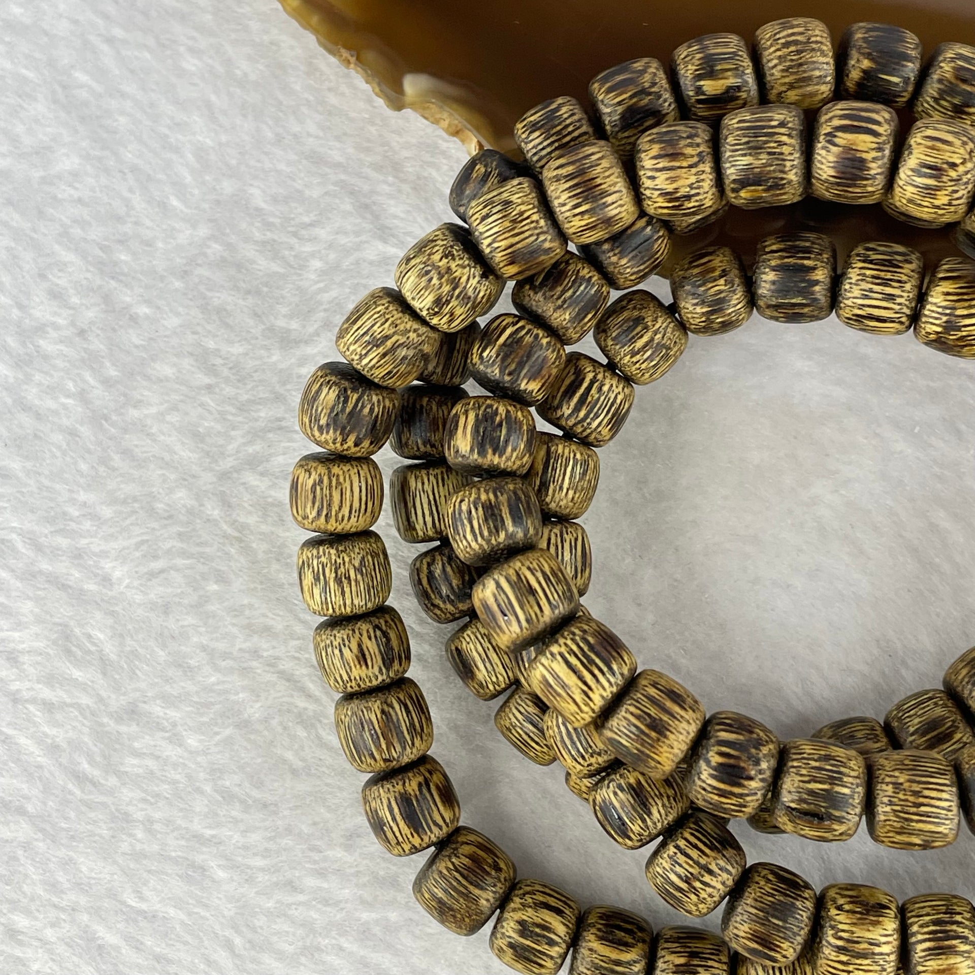 Natural Wild Vietnam Lu Qi Nan Agarwood Beads Necklace 31.70g 80cm 9.1mm 108 + 6 Beads - Huangs Jadeite and Jewelry Pte Ltd