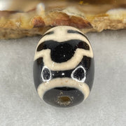 Natural Powerful Tibetan Old Oily Agate Double Bodhi Tree Dzi Bead Heavenly Master (Tian Zhu) 菩提树天珠 4.35g 17.4 by 12.9mm - Huangs Jadeite and Jewelry Pte Ltd