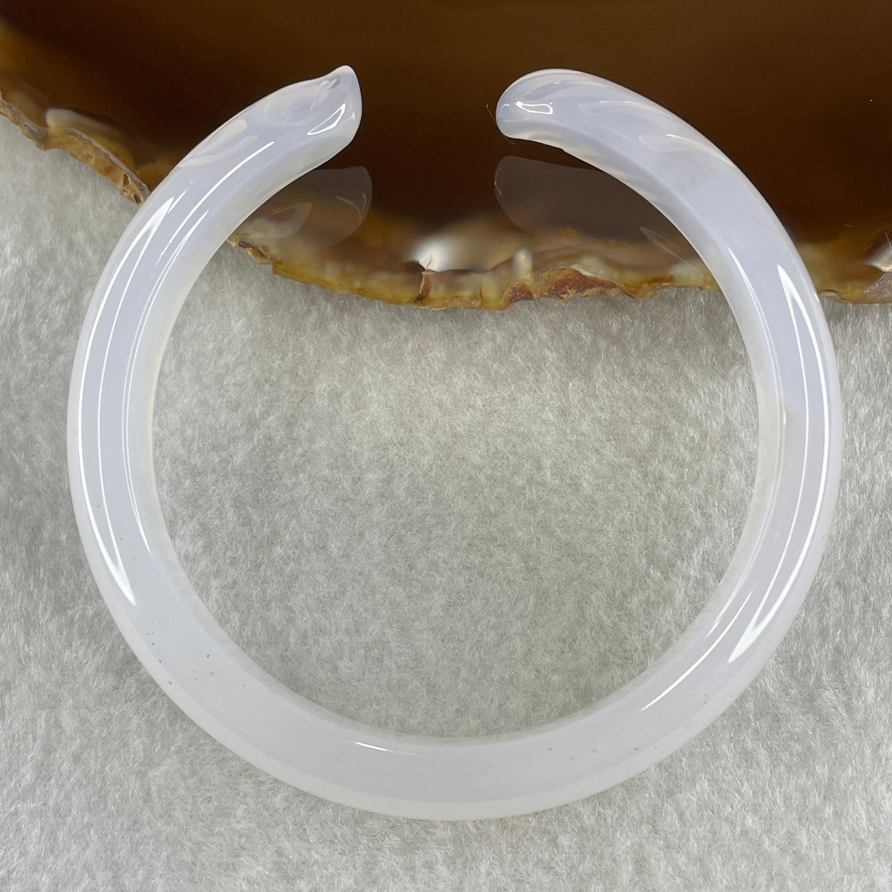 Natural Pinky Agate 9 Tail Fox Bangle 29.8g Internal Diameter 58.7mm 10.8 by 7.2mm - Huangs Jadeite and Jewelry Pte Ltd