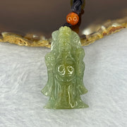 Type A Yellow Green Jadeite God of Fortune Cai Shen Ye 18.26g 39.4 by 22.6 by 12.3mm - Huangs Jadeite and Jewelry Pte Ltd