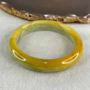 Type A Yellow with Light Green Jadeite Bangle 50.33g Inner Diameter 57.8mm 12.0 by 7.8mm (Internal Lines) - Huangs Jadeite and Jewelry Pte Ltd