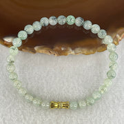 Natural Type A Semi Icy Light Green & Wuji Piao Hua Jadeite Beads Bracelet |(10.15g | 15.5cm | 5.8mm x 32 Beads | Heart, Root & Throat Chakra Synergy, "Wuji" Spatial Shield & Feng Shui Serenity Anchor) - Huangs Jadeite and Jewelry Pte Ltd