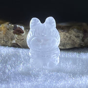 Natural Matt Clear Quartz Labubu Charm Display 3.33g 19.7 by 12.1 by 10.3mm - Huangs Jadeite and Jewelry Pte Ltd