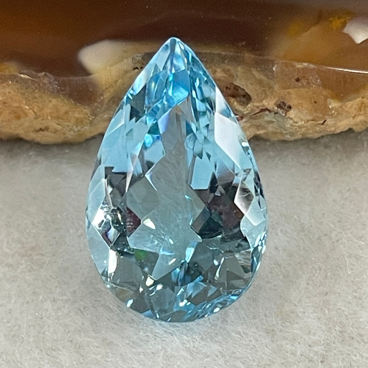 Natural Sky Blue Topaz Teardrop Shape 10.49ct 17.4 by 10.4 by 7.8mm - Huangs Jadeite and Jewelry Pte Ltd