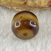 Natural Powerful Tibetan Old Oily Agate 1 Line Dzi Bead Heavenly Master (Tian Zhu) 1.86g 10.1 by 10.9mm - Huangs Jadeite and Jewelry Pte Ltd