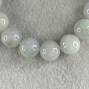 Type A Light Green with Slight Light Lavender Jadeite Beads Bracelet 46.20g 15cm 12.3mm 16 Beads - Huangs Jadeite and Jewelry Pte Ltd