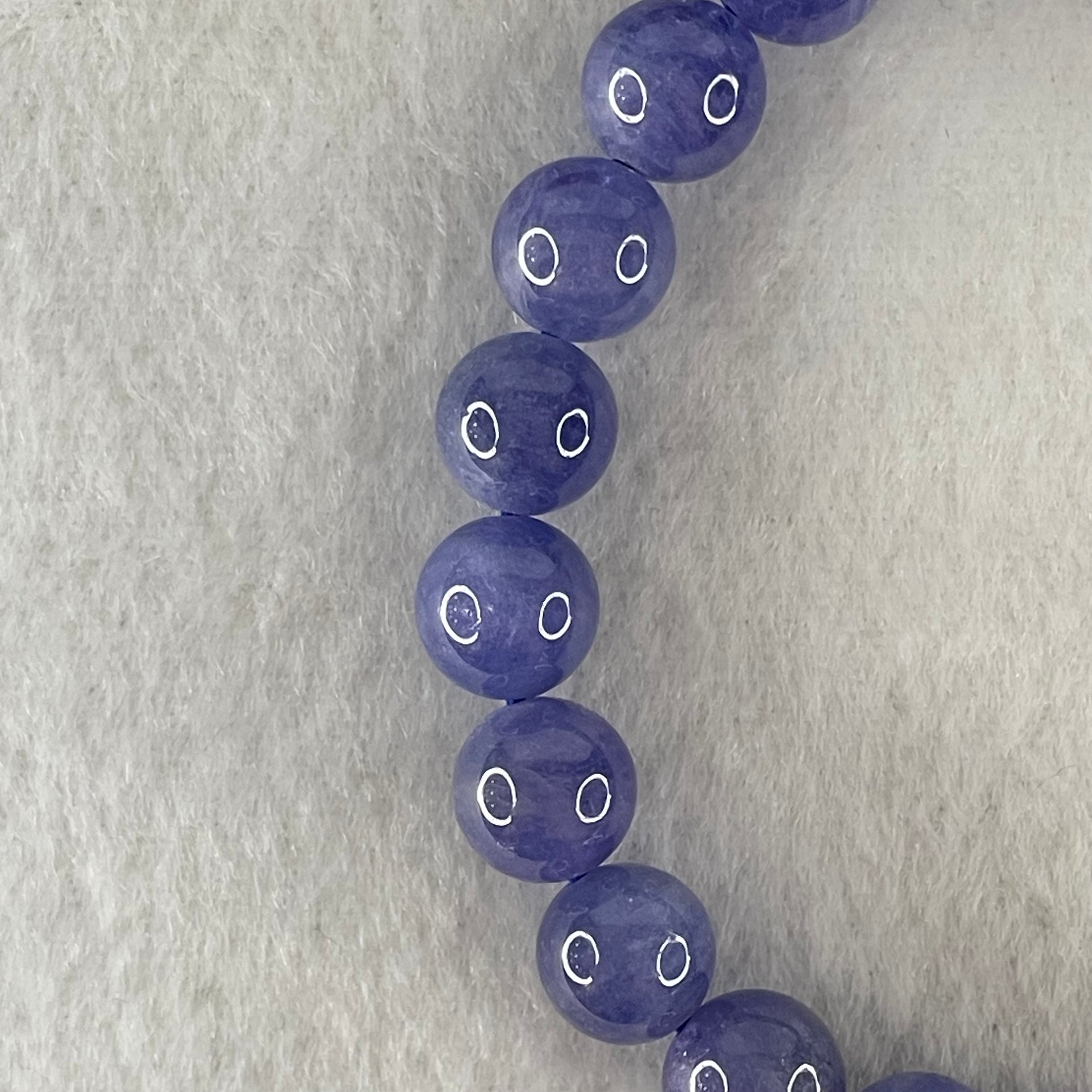 Above Average Grade Natural Blue Tanzanite Beads Bracelet 24.67g 15.5cm 8.8mm 22 Beads - Huangs Jadeite and Jewelry Pte Ltd