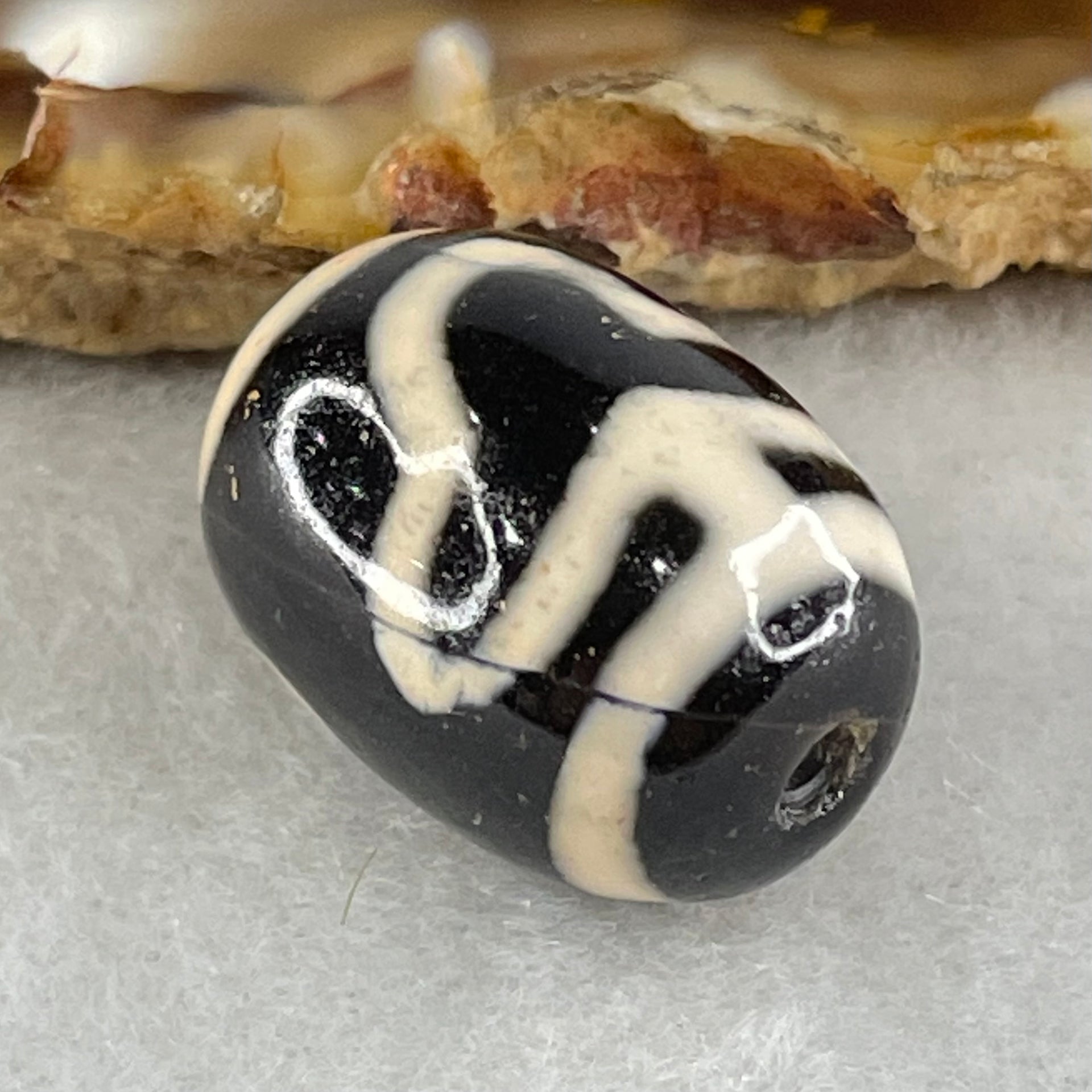 Natural Powerful Tibetan Old Oily Agate Double Bodhi Tree Dzi Bead Heavenly Master (Tian Zhu) 菩提树天珠 4.67g 17.8 by 13.1mm - Huangs Jadeite and Jewelry Pte Ltd