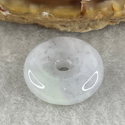 Natural Type A Wuji Grey with Green Patches Jadeite Ping An Kou Pendant | Peace Disc Talisman (2.45g | 15.5 x 4.9mm) - Huangs Jadeite and Jewelry Pte Ltd