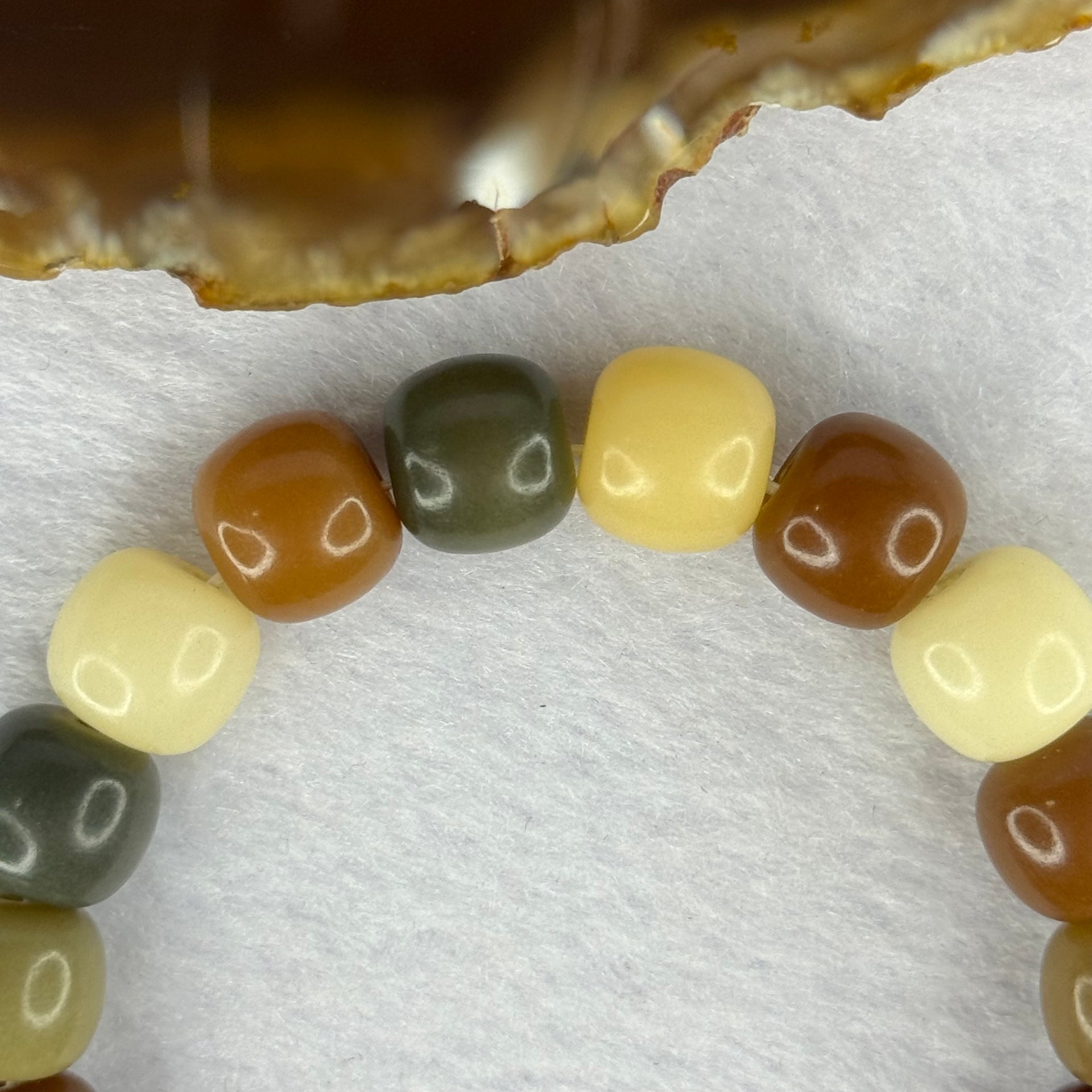 Natural Mixed Color Bodhi Beads Bracelet 天然多宝菩提手链 19.78g 17cm 11.3mm 19 Beads - Huangs Jadeite and Jewelry Pte Ltd